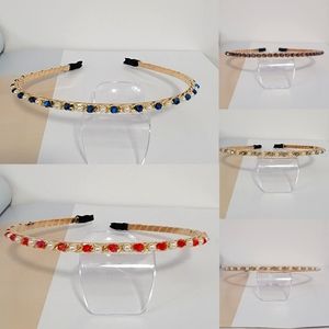 5pcs Beaded Thin Headbands | Gold Toned